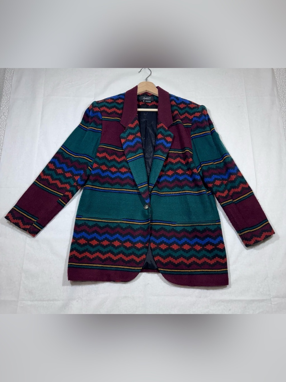 VTG 90s Aztec Options Melrose Blazer Sz M Southwestern Retro Stripe Heritage